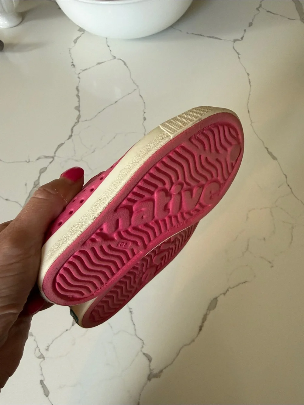 Native Kids Pink Slip-On Water Shoes with White Toe